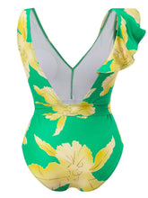 Load image into Gallery viewer, Tied Printed V-Neck Sleeveless One-Piece Swimwear