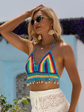 Load image into Gallery viewer, Contrast Halter Neck Swim Top