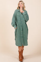 Load image into Gallery viewer, Mittoshop Mineral Wash Cotton Gauze Midi Shirt Dress