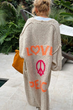 Load image into Gallery viewer, Letter Dropped Shoulder Long Sleeve Cardigan