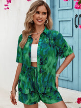 Load image into Gallery viewer, Printed Button Up Half Sleeve Top and Shorts Set