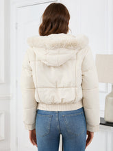 Load image into Gallery viewer, Pocketed Long Sleeve Cropped Hooded Winter Coat