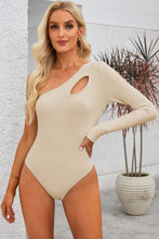 Load image into Gallery viewer, Cutout One Shoulder Long Sleeve Bodysuit