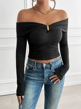 Load image into Gallery viewer, Devine Off-Shoulder Long Sleeve T-Shirt