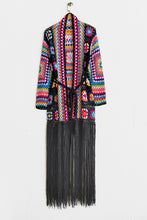 Load image into Gallery viewer, Fringe Tied Long Sleeve Cardigan