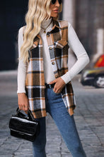 Load image into Gallery viewer, Plaid Button Up Vest Coat