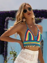 Load image into Gallery viewer, Contrast Halter Neck Swim Top