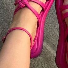 Load image into Gallery viewer, PU Leather Knot Cutout Sandals