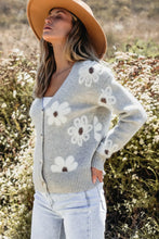 Load image into Gallery viewer, Flower Button Up Long Sleeve Cardigan