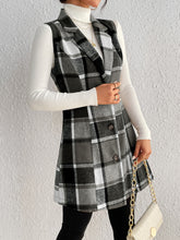 Load image into Gallery viewer, Honey Plaid Button Up Vest Coat