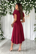 Load image into Gallery viewer, Surplice Puff Sleeve Midi Dress