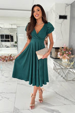 Load image into Gallery viewer, Surplice Puff Sleeve Midi Dress