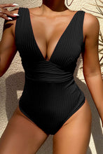 Load image into Gallery viewer, Plunge Wide Strap One-Piece Swimwear