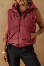 Load image into Gallery viewer, Drawstring Zip Up Vest Coat