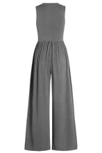 Load image into Gallery viewer, Round Neck Sleeveless Jumpsuit with Pockets