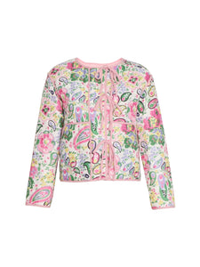 Tied Printed Long Sleeve Jacket