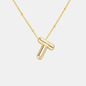 Gold-Plated Letter Pendant Necklace