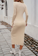 Load image into Gallery viewer, Devine Drawstring Round Neck Long Sleeve Midi Dress