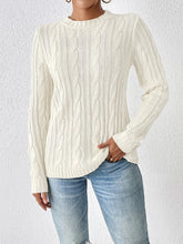 Load image into Gallery viewer, Cable-Knit Round Neck Sweater