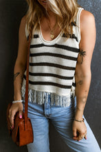 Load image into Gallery viewer, Fringe Striped Scoop Neck Tank