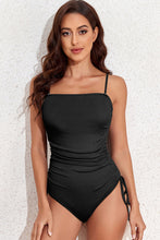 Load image into Gallery viewer, Drawstring Spaghetti Strap One-Piece Swimwear