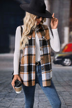 Load image into Gallery viewer, Plaid Button Up Vest Coat