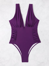 Load image into Gallery viewer, Plunge Wide Strap One-Piece Swimwear