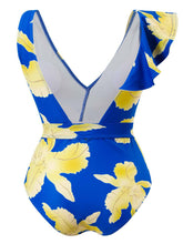 Load image into Gallery viewer, Tied Printed V-Neck Sleeveless One-Piece Swimwear