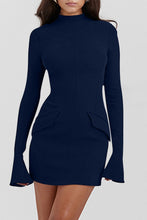 Load image into Gallery viewer, Mock Neck Long Sleeve Mini Dress