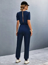 Load image into Gallery viewer, Round Neck Short Sleeve Jumpsuit