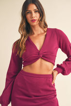 Load image into Gallery viewer, MABLE Front Twisted Knit Top and Midi Skirt Set