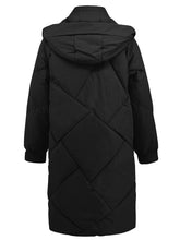 Load image into Gallery viewer, Long Sleeve Longline Hooded Winter Coat with Pockets