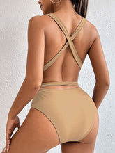 Load image into Gallery viewer, Tied Crisscross Wide Strap One-Piece Swimwear