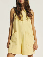 Load image into Gallery viewer, Round Neck Sleeveless Romper with Pockets