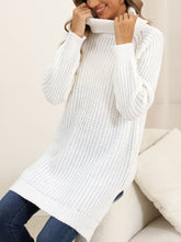 Load image into Gallery viewer, Slit Turtleneck Long Sleeve Sweater