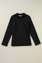 Load image into Gallery viewer, Thermal Lined Mock Neck Long Sleeve Blouse