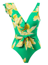 Load image into Gallery viewer, Tied Printed V-Neck Sleeveless One-Piece Swimwear