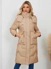 Load image into Gallery viewer, Long Sleeve Longline Hooded Winter Coat