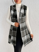 Load image into Gallery viewer, Honey Plaid Button Up Vest Coat