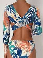 Load image into Gallery viewer, Crisscross Round Neck Long Sleeve Swimwear