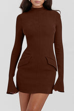 Load image into Gallery viewer, Mock Neck Long Sleeve Mini Dress