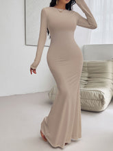 Load image into Gallery viewer, Devine Backless Round Neck Long Sleeve Maxi Dress