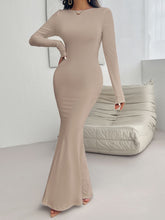 Load image into Gallery viewer, Devine Backless Round Neck Long Sleeve Maxi Dress