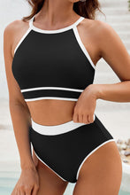 Load image into Gallery viewer, Crisscross Contrast Trim Bikini Set