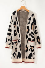 Load image into Gallery viewer, Leopard Open Front Long Sleeve Cardigan