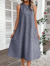 Load image into Gallery viewer, Full Size Pocketed Round Neck Sleeveless Dress