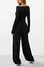 Load image into Gallery viewer, Round Neck Long Sleeve Top and Pants Set