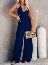 Load image into Gallery viewer, Halter Neck Wide Leg Jumpsuit