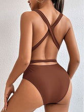 Load image into Gallery viewer, Tied Crisscross Wide Strap One-Piece Swimwear