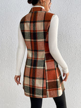 Load image into Gallery viewer, Honey Plaid Button Up Vest Coat